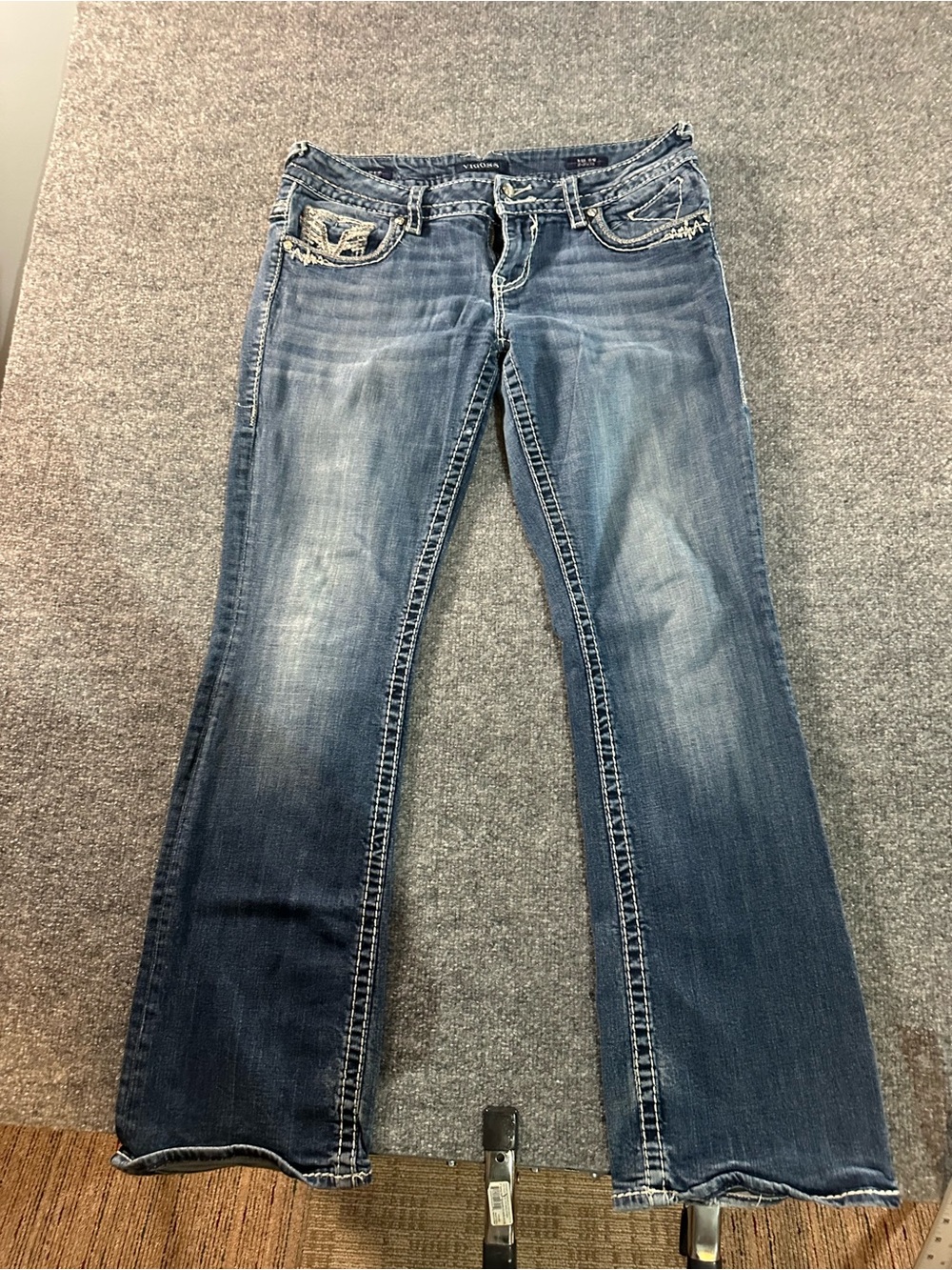Vigoss Distressed Blue Flare Jeans